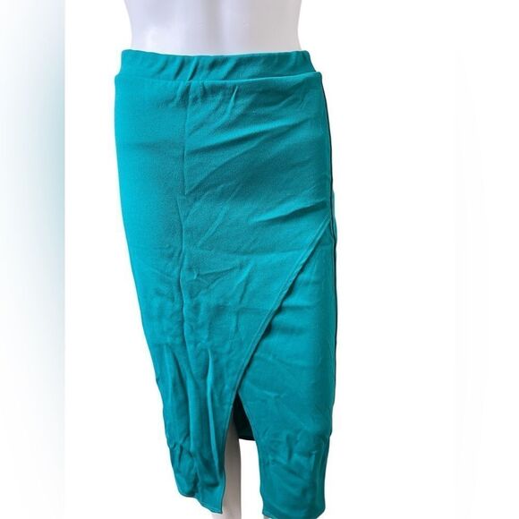 21 Saints Pull on Midi Skirt Teal Size Large - Picture 2 of 3